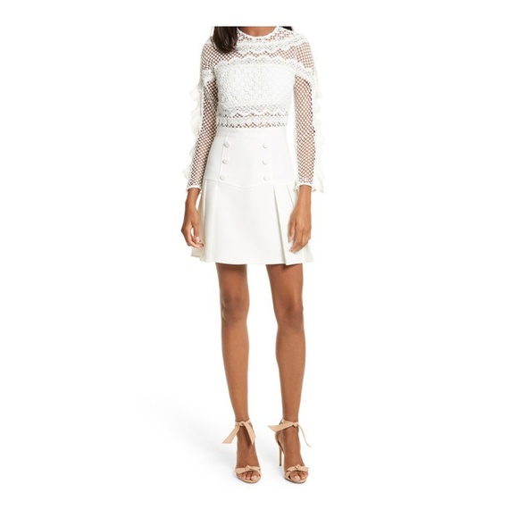 SELF-PORTRAIT Bellis Lace Frilled Sleeves Mini - Picture 2 of 8